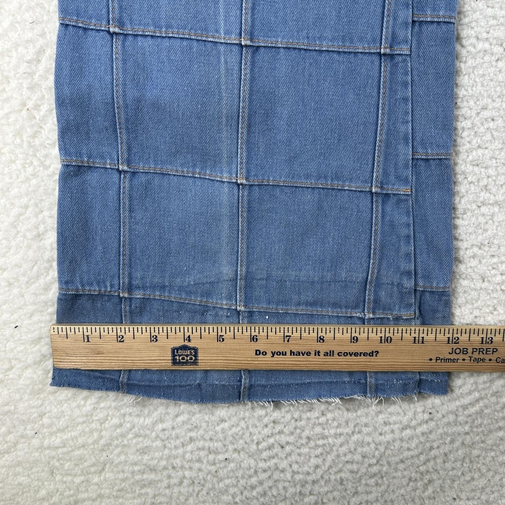 Vintage Brittania Jeans Womens 34x31 Windowpane Bell Bottom Flare Patchwork 70s - Picture 14 of 15